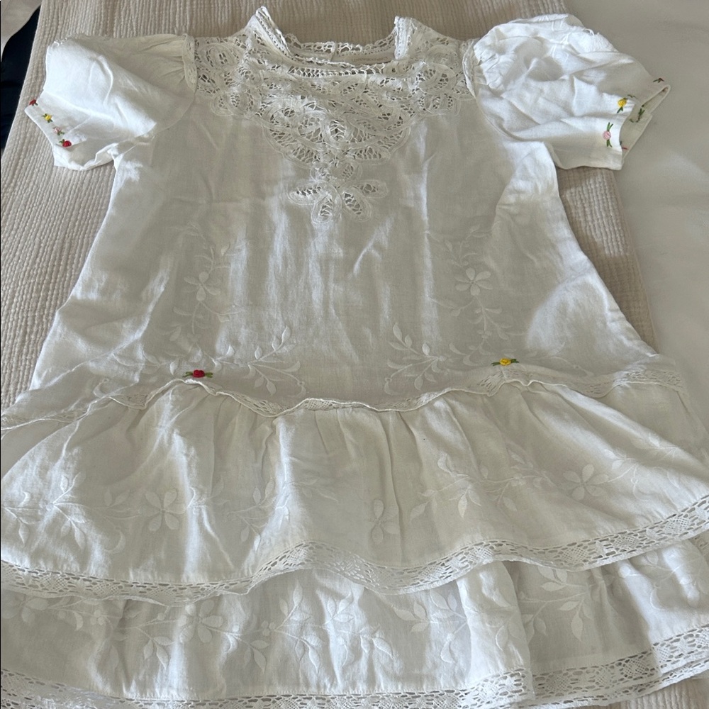 LoveShackFancy White Lace Mini Dress - Picture 4 of 5